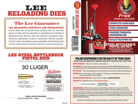 Picture of 30 LUGER CH TBL STEE